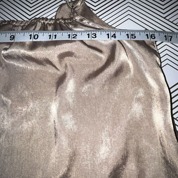 Andree by Unit Tank Wmns Sz S Tan Lace Scallop Neckline Feminine Delicate - Picture 5 of 7